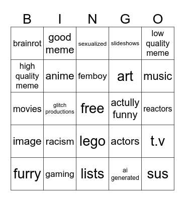 insta reels bingo Card