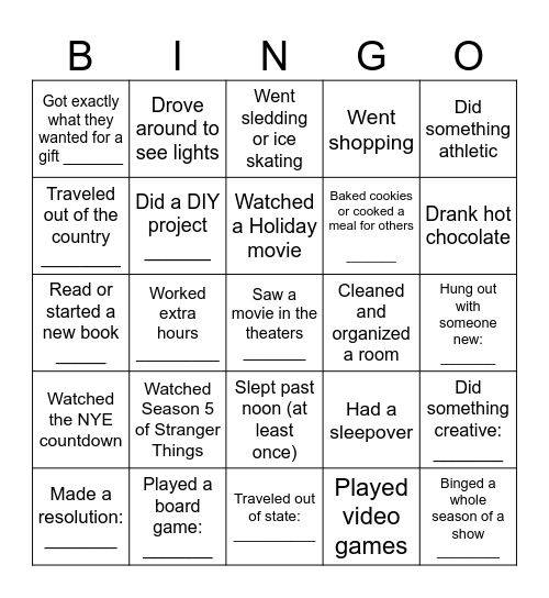 Day After Break Bingo Card