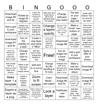 Illustrator Bingo Card