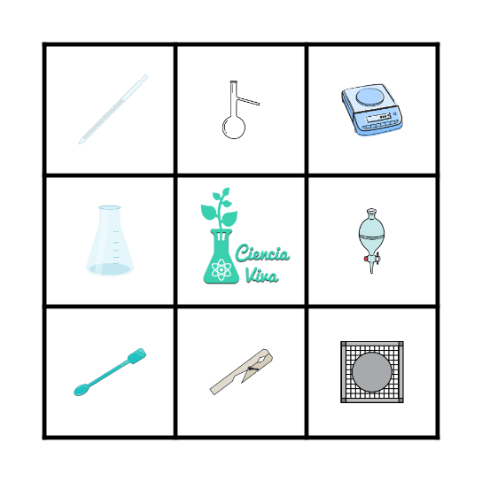 El Bingo de los materiales de laboratorio Bingo Card