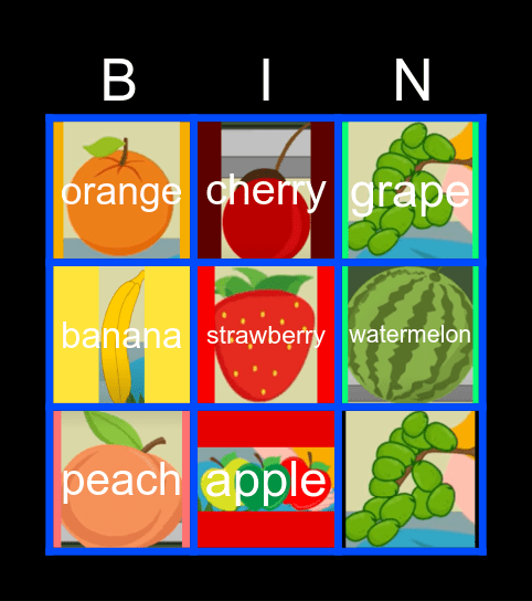 Fruit Bingo Card