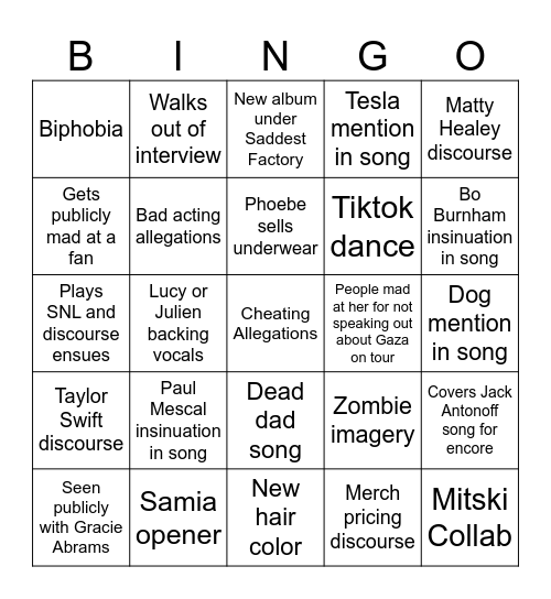 PB3 Bingo Card