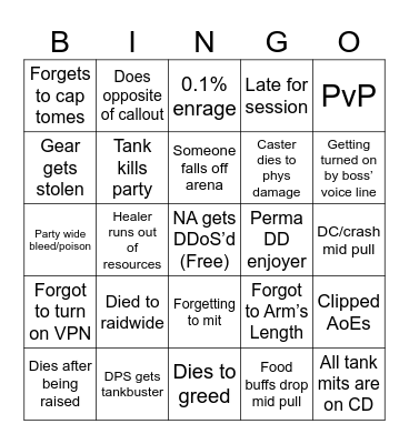 Savage Static Bingo Card