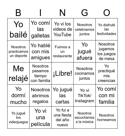 Break Bingo Card