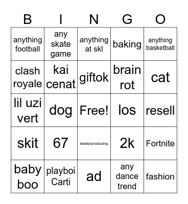 IG REELS BINGO Card