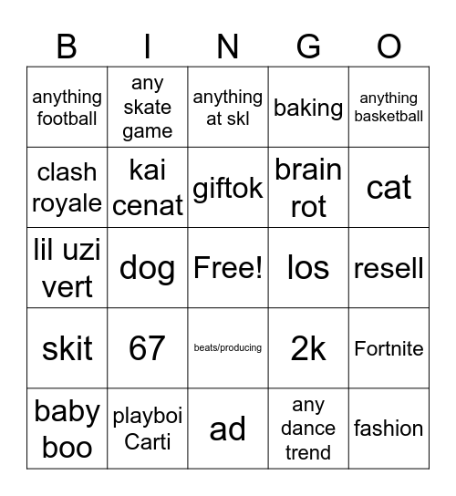 IG REELS BINGO Card