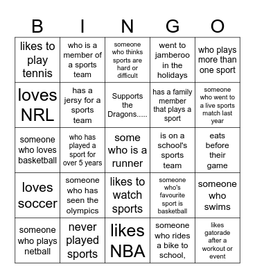 Find Someone Who... Bingo Card