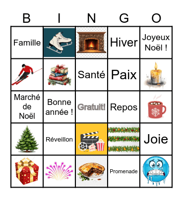Bingo du temps des fêtes au Québec ! Bingo Card
