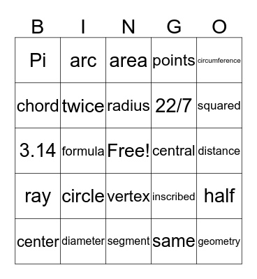 Circle Bingo Card