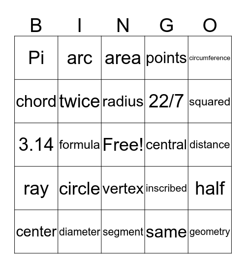 Circle Bingo Card