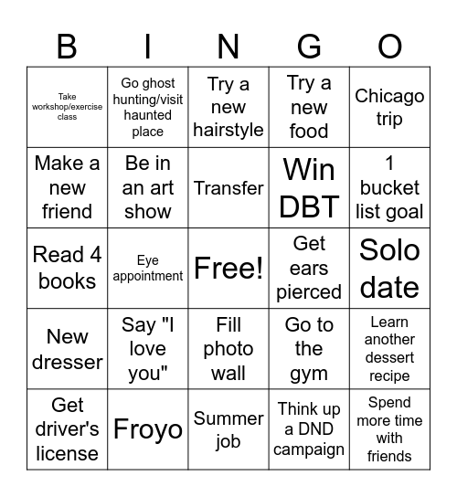 2026 Bingo Card