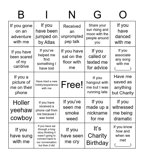 season 28 Bingo Card