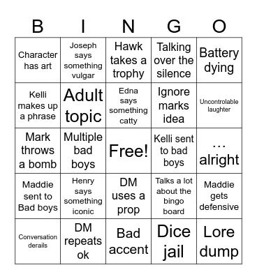 Evil bugs Bingo Card
