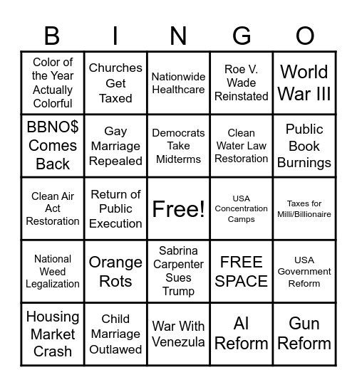 2026 BINGO Card