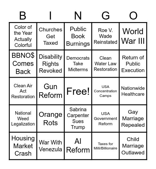 2026 BINGO Card