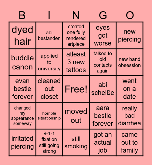 alexei bingo 2026 Bingo Card