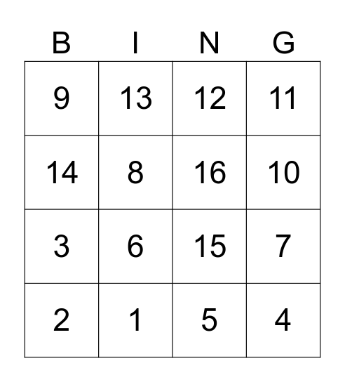 Around the World Bingo Card