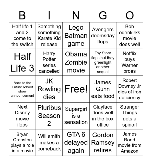 2026 MEDIA BINGO Card