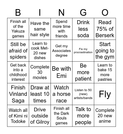 2026 maybe? Bingo Card