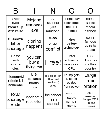 Forrest 2026 :) Bingo Card