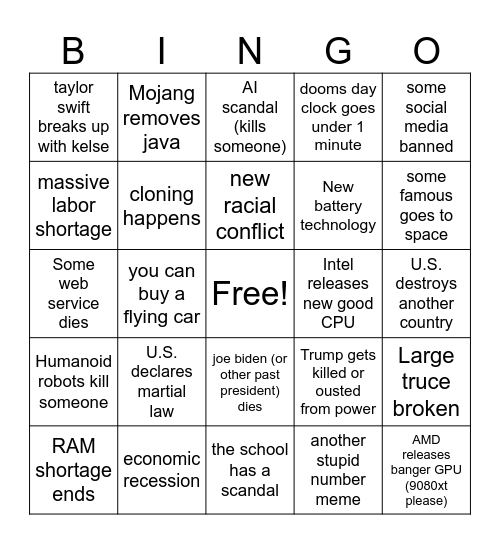Forrest 2026 :) Bingo Card