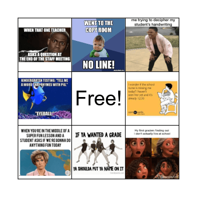 Welcome Back Bingo!! Bingo Card