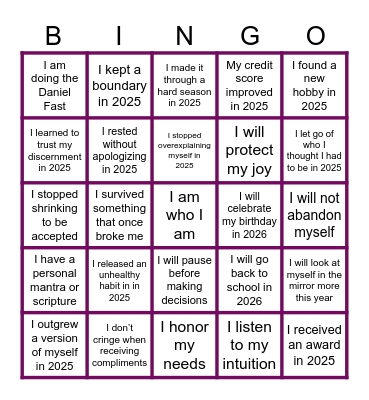 Called. Seen. Heard. Bingo Card