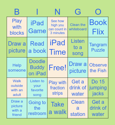 Break Bingo Card