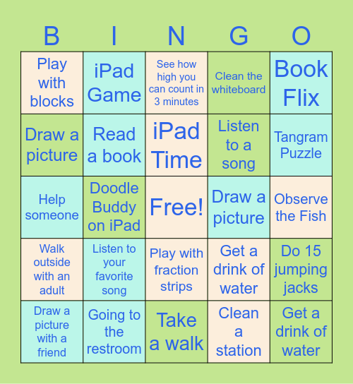 Break Bingo Card