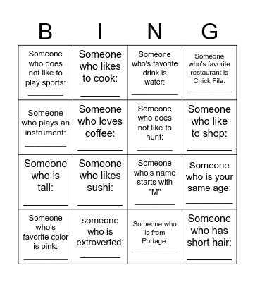 Speak Spanish! Bingo Card