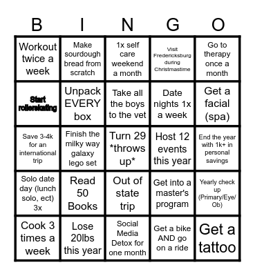 Lita 2026 Bingo Card