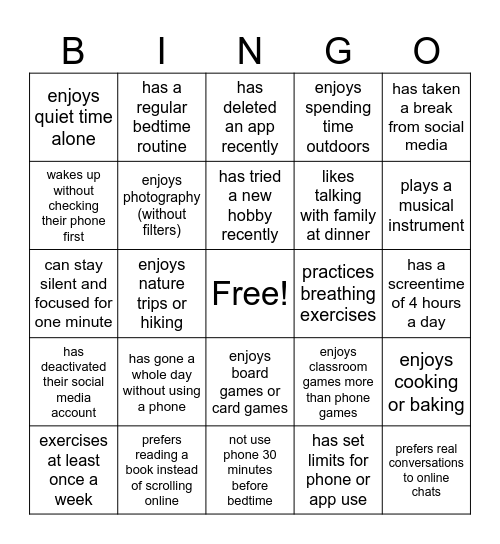 HUMAN BINGO Card