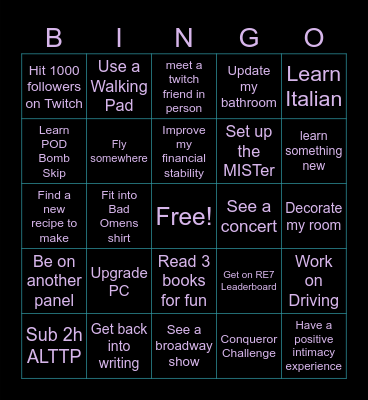 2026 Bingo Card