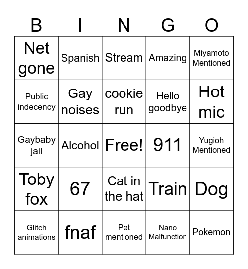 Public vc Bingo Card