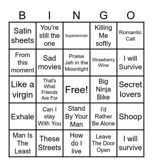 TINI KARAOKE Bingo Card