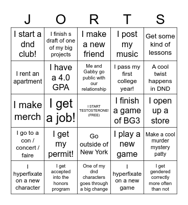 2026 personal bingo Card