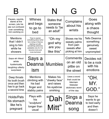 Hunter Bingo Card