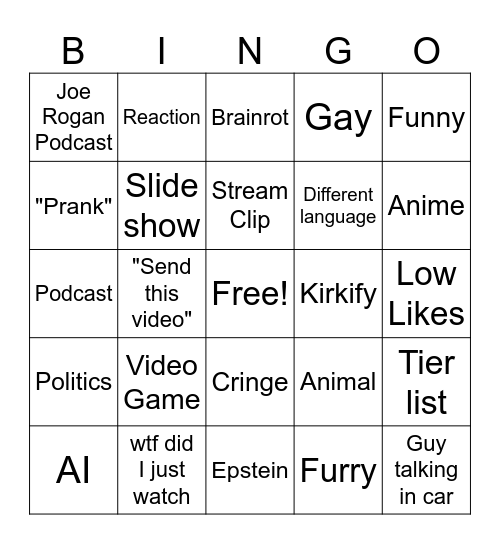 Doomscroll Bingo Card