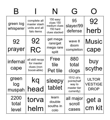 btm 2026 bingo goals Bingo Card