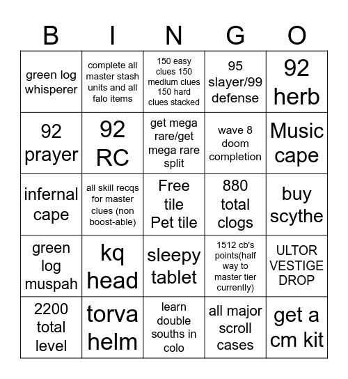 btm 2026 bingo goals Bingo Card