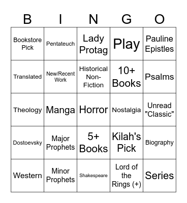 2026 Book Bingo Card