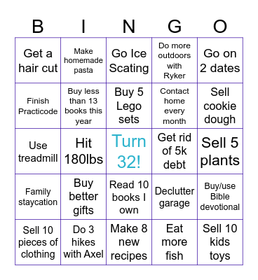 Maggie 2026 Bingo Card