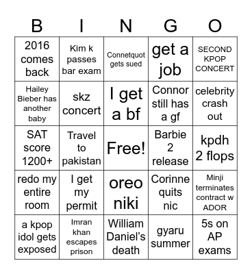 2026 Bingo Card