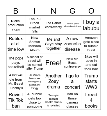 My 2026 BINGO Board Bingo Card