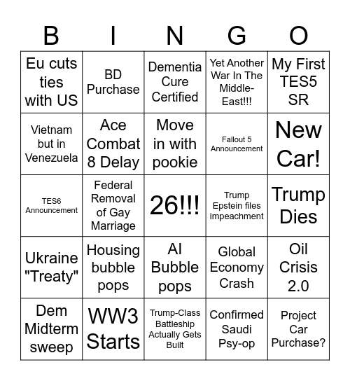 2026 Bingo! Bingo Card
