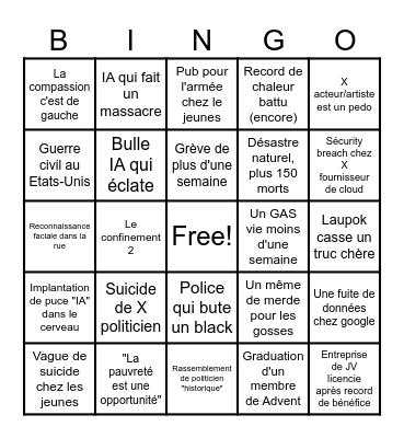Bingo 2026 Bingo Card