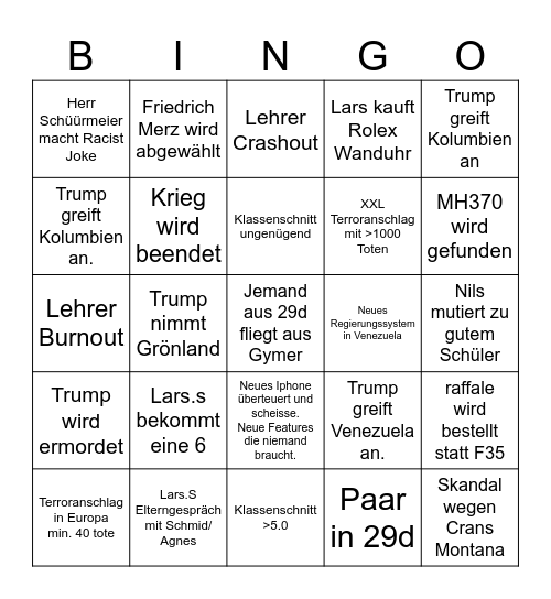 2026 Bingo Card