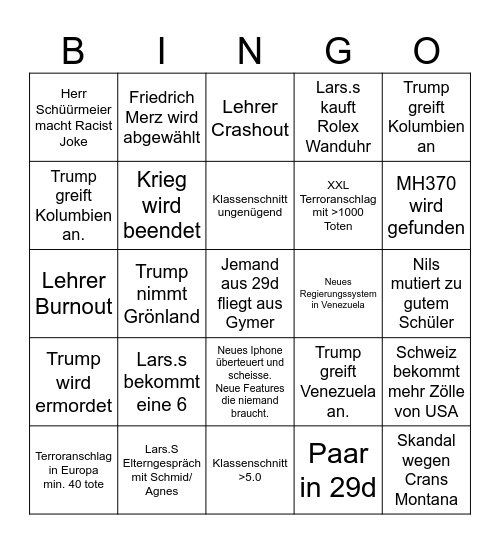 2026 Bingo Card
