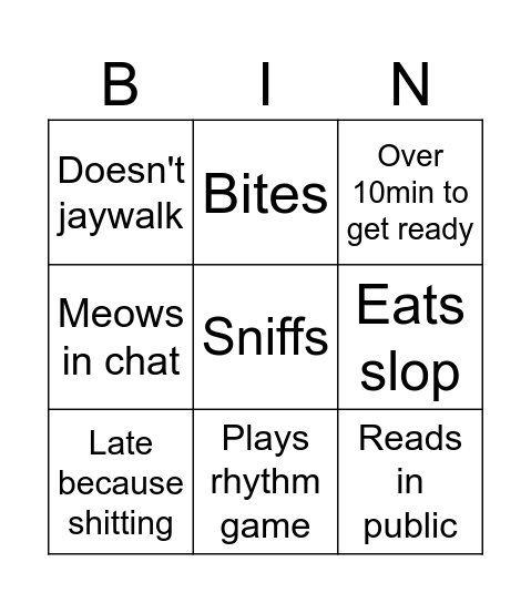 JULES Bingo Card