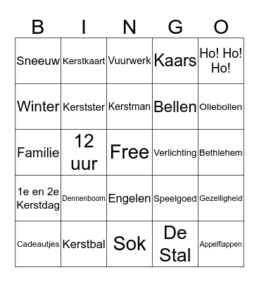De gezellige kerstbingo Card